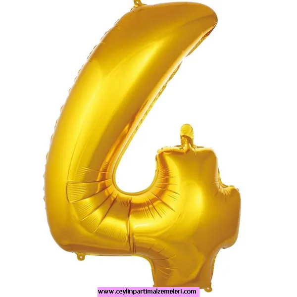 4 Rakam Gold Folyo Balon